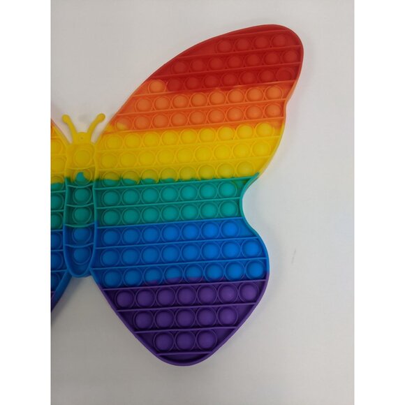 Rainbow Butterfly Pop Fidget Toy Silicone 18" Large Size For Kids And Adult - Picture 2 of 6
